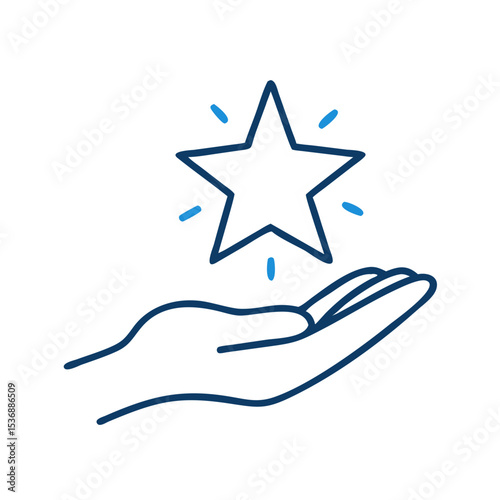 Hand holding a star symbolizing victory, perfect for sports recognition, achievement awards, and motivational materials 