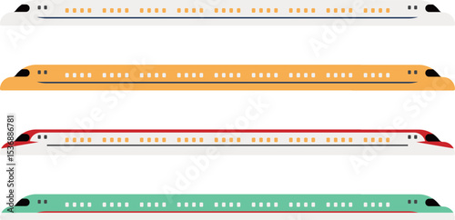 新幹線のイラスト素材セット　Clip art set of bullet train