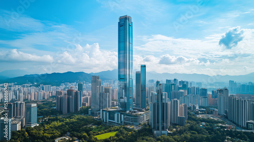 Aerial View of Modern City Skyline