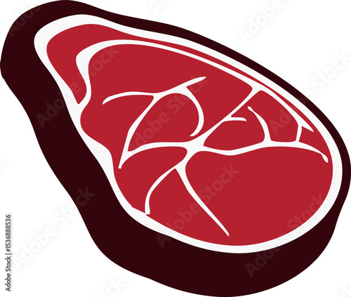 BBQ Meat Steak Sign – Juicy Grilled Beef Illustration for Barbecue Menus, Outdoor Cooking Events, Restaurant Branding, and Summer Food Promotions with Rustic Smokehouse Aesthetic.