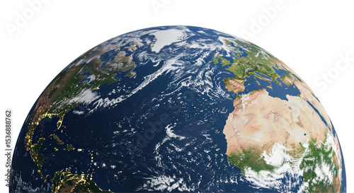 Fototapeta Naklejka Na Ścianę i Meble -  Isolated Planet Earth Illustrating Global Perspective
