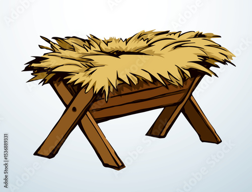 Feeder for livestock. Vector drawing
