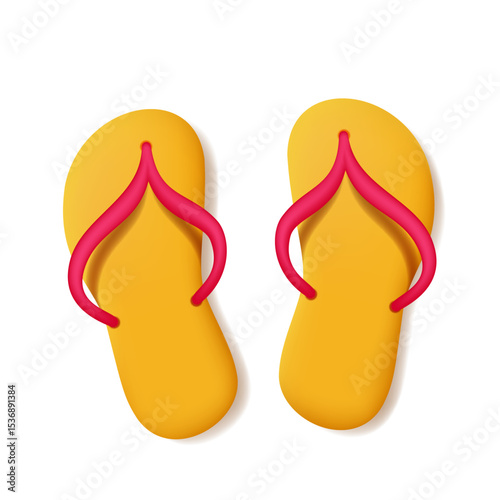 Flip flops. Vector illustration isolated on white background.