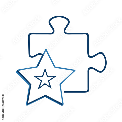 Intellectual Sports Achievement Badge with Puzzle and Star, ideal for recognition of intellectual competitions and educational achievements
