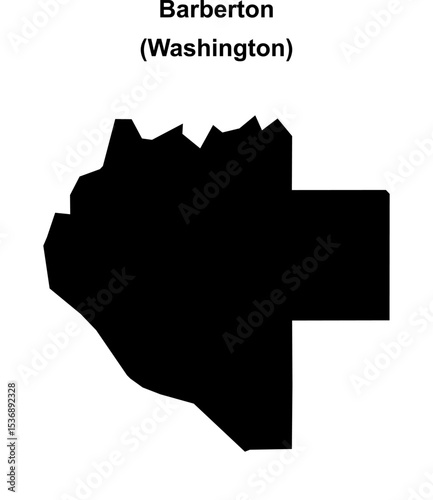 Barberton (Washington) blank outline map