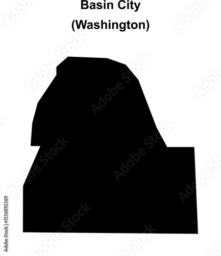 Basin City (Washington) blank outline map