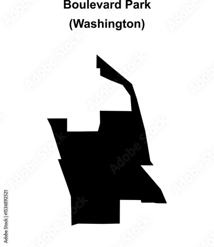 Boulevard Park (Washington) blank outline map