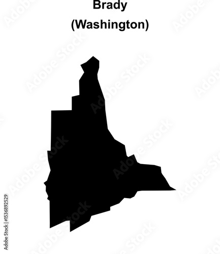Brady (Washington) blank outline map