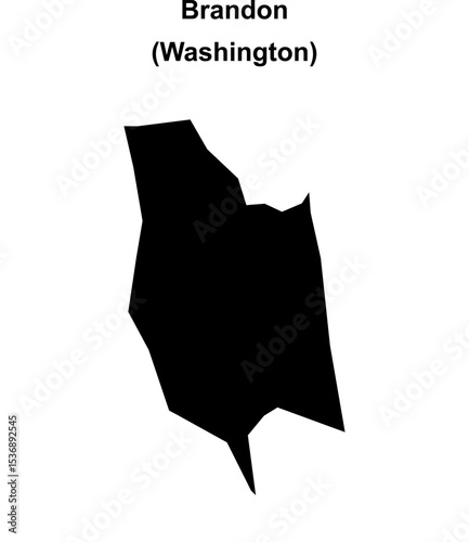 Brandon (Washington) blank outline map