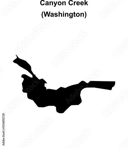 Canyon Creek (Washington) blank outline map