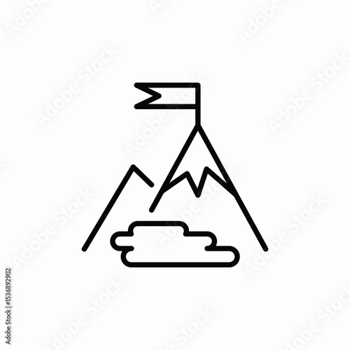 mountain reach icon sign vector