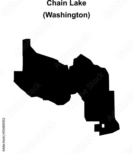Chain Lake (Washington) blank outline map