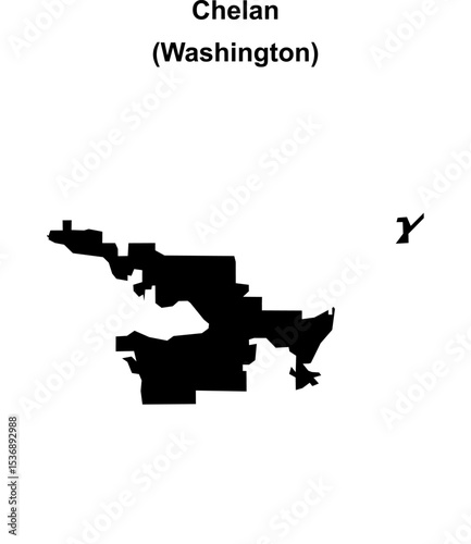 Chelan (Washington) blank outline map