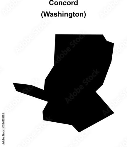 Concord (Washington) blank outline map