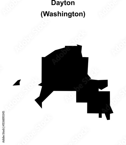 Dayton (Washington) blank outline map