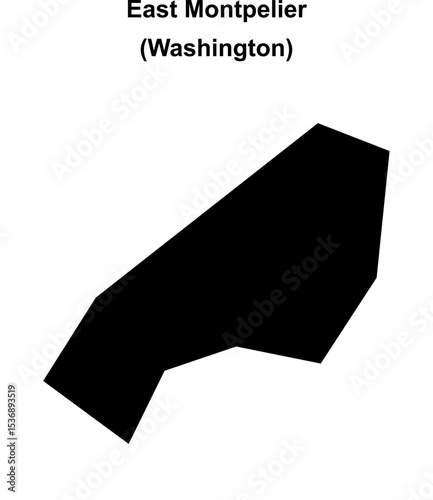 East Montpelier (Washington) blank outline map