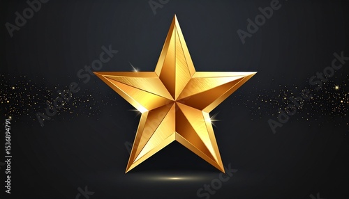 golden star on black background