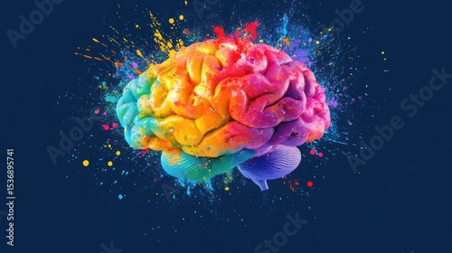 Colorful brain explosion