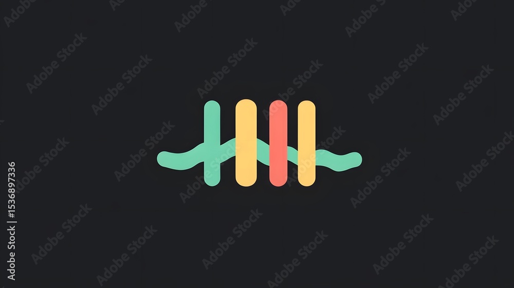 Obraz premium Abstract Colorful Wave Bars Minimalist Graphic Design