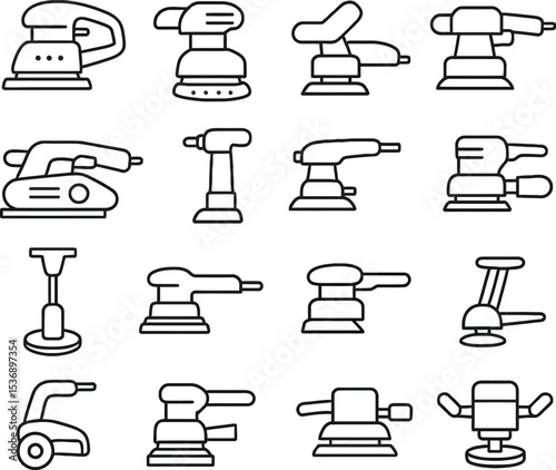 Furniture icon set with sofas chairs tables beds and home interior elements in vector style