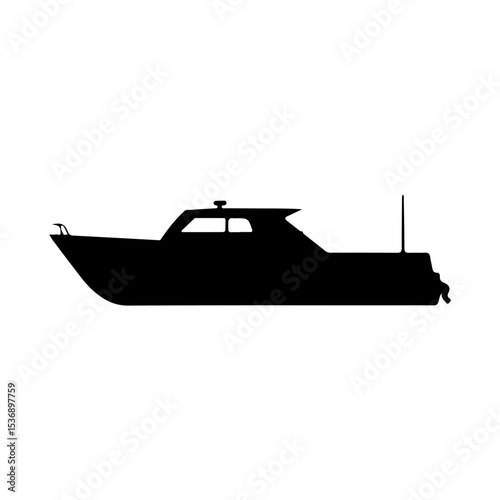 simple boat black silhouettes vector 