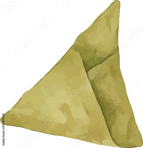 Crispy Thai-style vegetable samosa with golden flaky pastry, a popular traditional snack filled with spiced vegetables, enjoyed across Thai street food markets