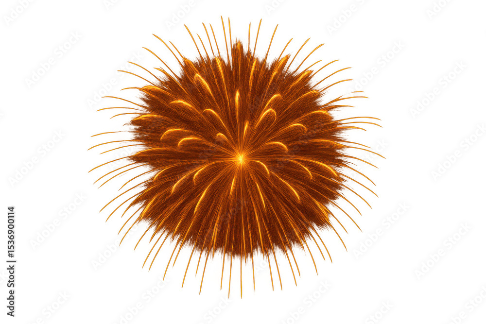 Obraz premium Orange firework exploding against a transparent background, creating a vibrant and celebratory display