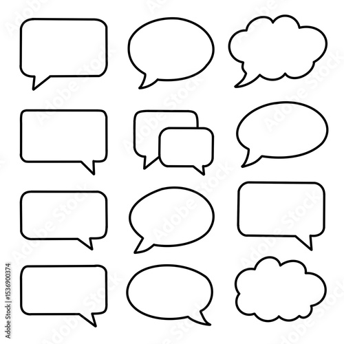 minimalist speech bubble icon set