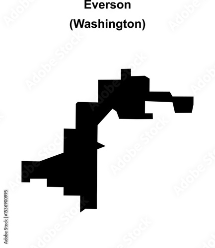Everson (Washington) blank outline map