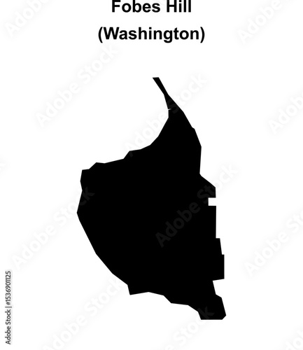 Fobes Hill (Washington) blank outline map