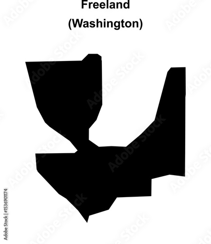 Freeland (Washington) blank outline map