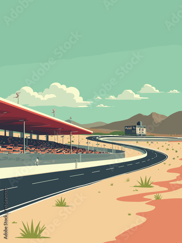 North Las Vegas, Nevada — Speedway, Floyd Lamb Park, Aliante Casino in asphalt grey, park green, neon red, and sand