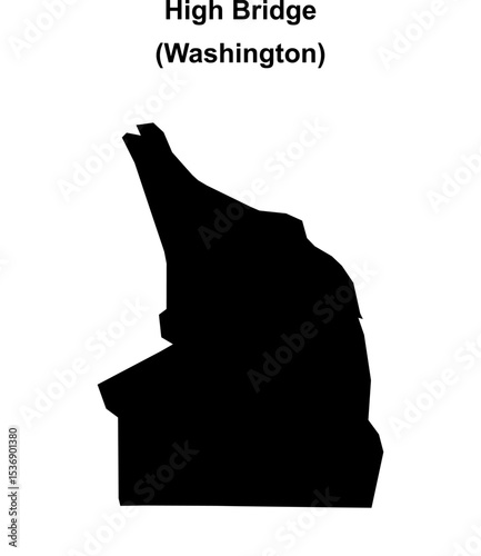 High Bridge (Washington) blank outline map