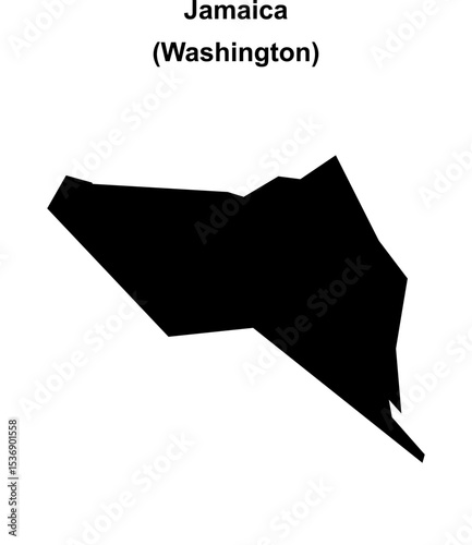 Jamaica (Washington) blank outline map