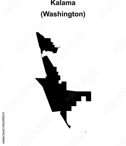 Kalama (Washington) blank outline map