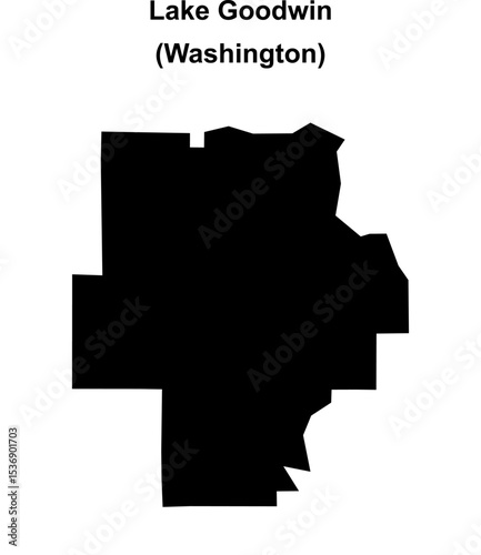 Lake Goodwin (Washington) blank outline map