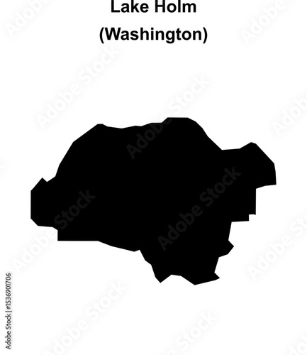 Lake Holm (Washington) blank outline map