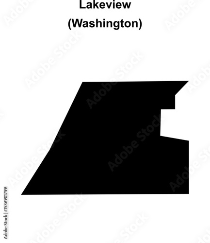 Lakeview (Washington) blank outline map