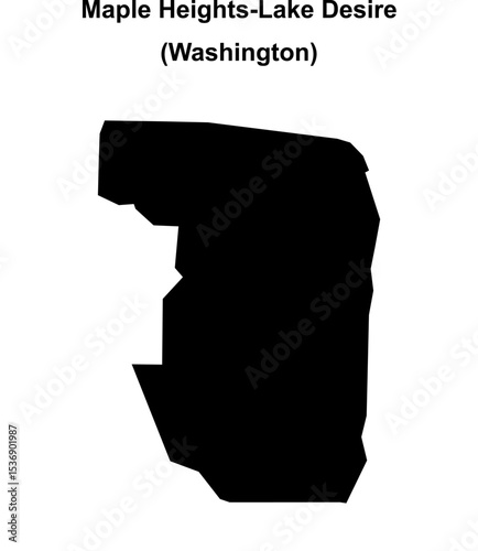 Maple Heights-Lake Desire (Washington) blank outline map
