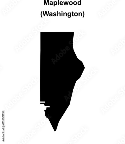 Maplewood (Washington) blank outline map