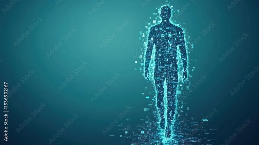 Obraz premium Digital human form walking