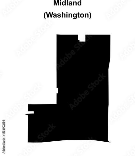 Midland (Washington) blank outline map