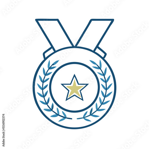 Honor medal with laurel wreath, perfect for recognizing excellence in sports and achievements