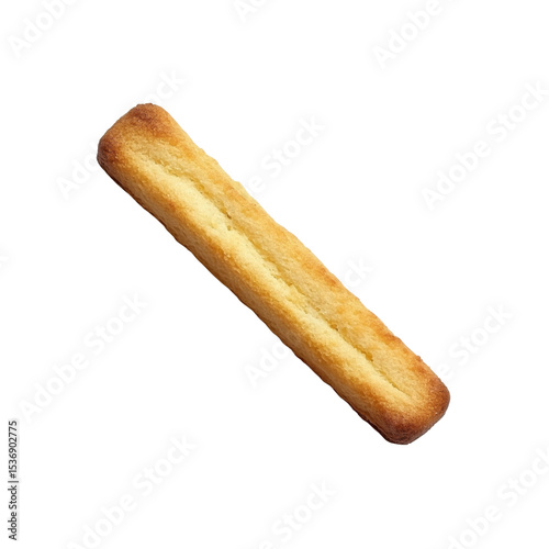 Single Breadstick Isolated on Black Background
