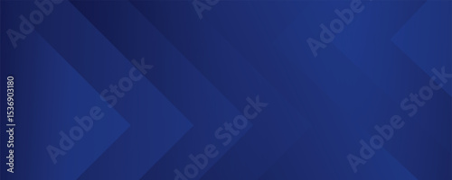 Navy blue abstract long banner. Minimal background with arrows and copy space for text. Social media header, web banner. Raster illustration