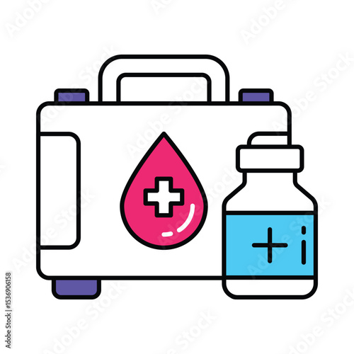 Medical Kit Vector Filled outline illustration style icon. EPS 10 