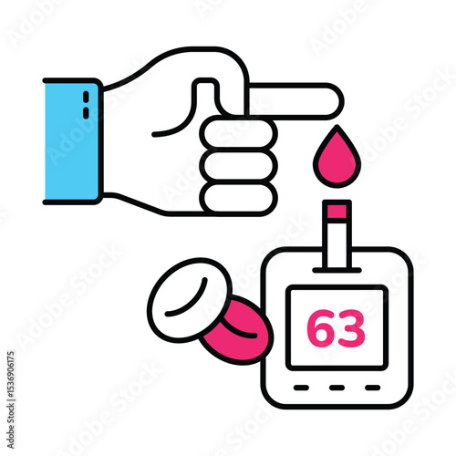 Blood Test Vector Filled outline illustration style icon. EPS 10 