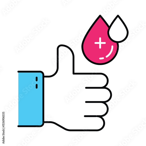 Thumbs up for donation Vector Filled outline illustration style icon. EPS 10 