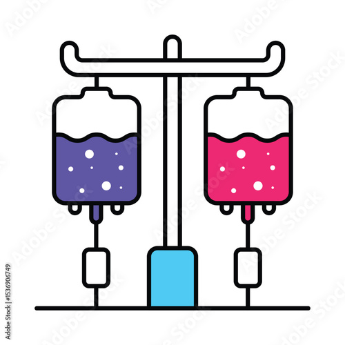 Iv Bag Vector Filled outline illustration style icon. EPS 10 