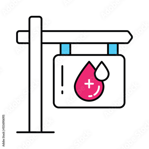 blood Board Vector Filled outline illustration style icon. EPS 10 